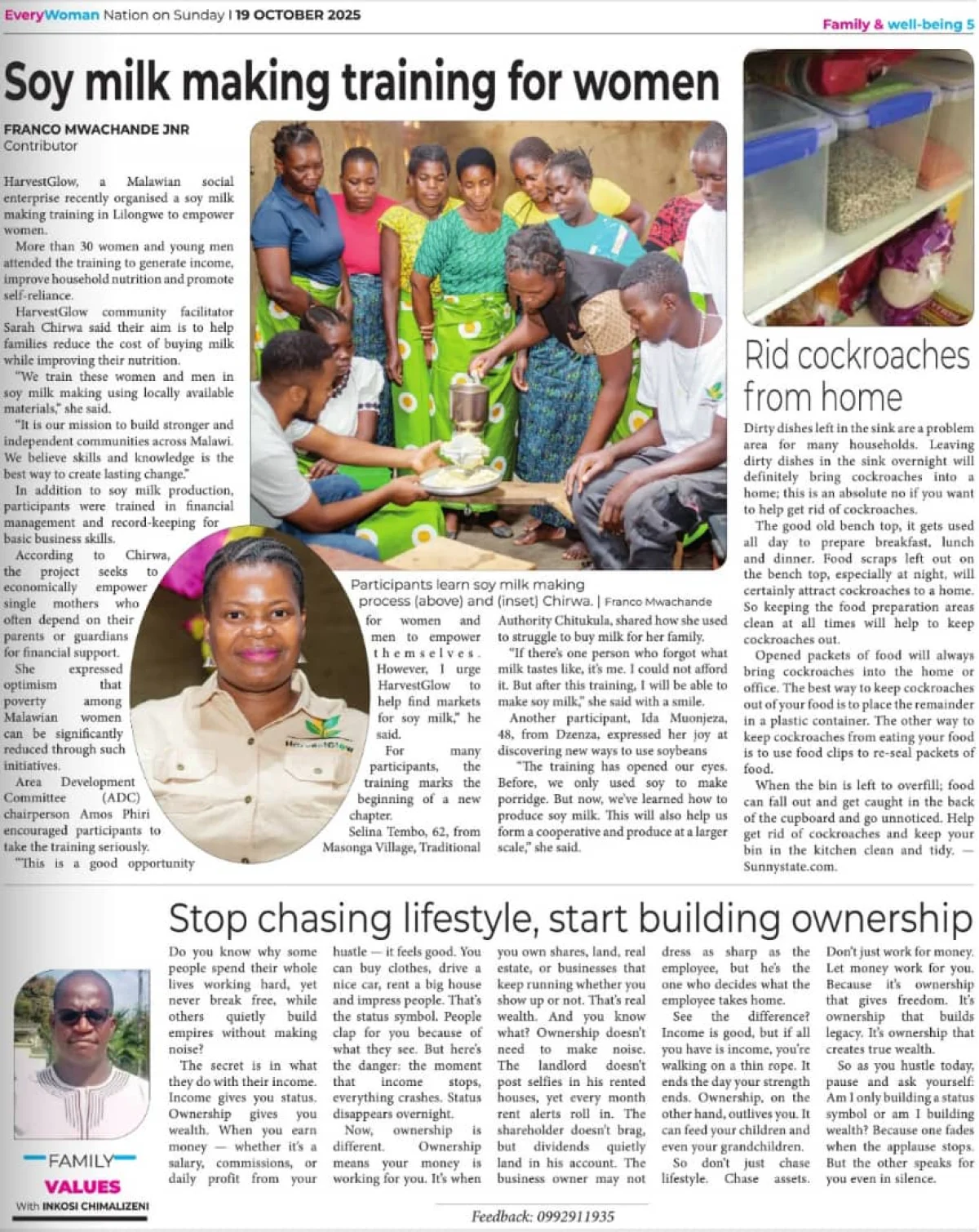 Soymilk  Training captured: Nations Newspaper Limited